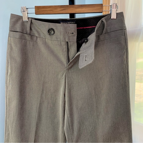Banana Republic Grey Cotton Trousers Regular Length - Picture 4 of 7